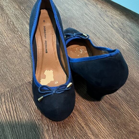 SUPER CUTE Dorothy Perkins Blue Suede Heels Vintage - Picture 5 of 5